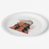 アフリカ系アメリカ人女性感謝祭 ペーパープレート (アングル)