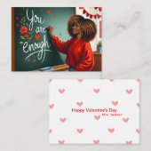 アフリカ系アメリカ人女性教師のバレンタインカード ノートカード (正面/裏面)