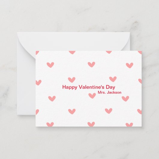 アフリカ系アメリカ人女性教師 バレンタインカード ノートカード (裏面)