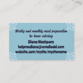 アフリカ系アメリカ人女性料理クラスのベーキングシェフ 名刺 (裏面)