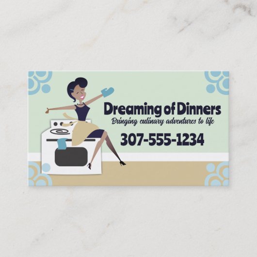 アフリカ系アメリカ人女性料理クラスのベーキングシェフ 名刺 (正面)