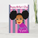 アフリカ系アメリカ人女性母の母の日のカード サンキューカード<br><div class="desc">このアクールフリカ系アメリカ人の母の日のカードには、アフロのパフと言葉を持つアフリカ系アメリカ人の女の子が登場し、「あなたにこそ」という言葉がある。母の日の知り合いのために、この可愛いカードを手に入れよう。</div>