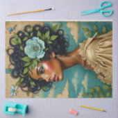 アフリカ系アメリカ人女性混合メディアの切り離し 薄葉紙 (クラフト)