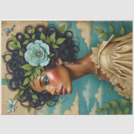 アフリカ系アメリカ人女性混合メディアの切り離し 薄葉紙