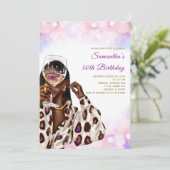 アフリカ系アメリカ人女性誕生日招待状 招待状 (スタンド正面)