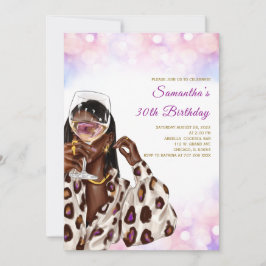 アフリカ系アメリカ人女性誕生日招待状 招待状