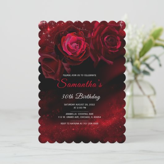 アフリカ系アメリカ人女性誕生日招待状 招待状 (スタンド正面)