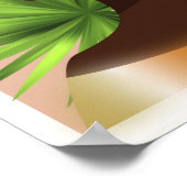 アフリカ系アメリカ人女性金ゴールドイラストレーション ポスター (角)