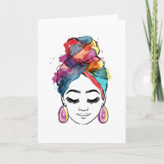 アフリカ系アメリカ人女性顔 カード