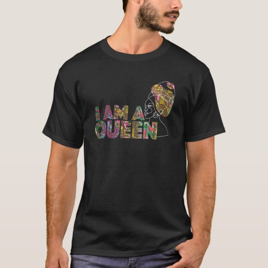 アフリカ系アメリカ人女性黒人文化アフリカプリント Tシャツ (正面)