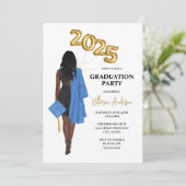 アフリカ系アメリカ人女性2025年卒業 招待状 (スタンド正面)