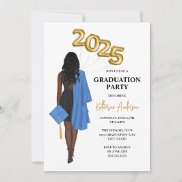 アフリカ系アメリカ人女性2025年卒業 招待状