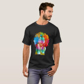 アフリカ系アメリカ人女性 アフロ絵画 Tシャツ (正面フル)