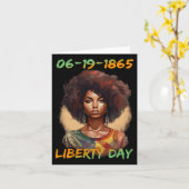 - アフリカ系アメリカ人女性 独立記念日 カード (黄色い花)