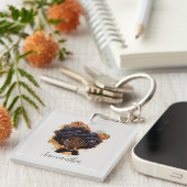 アフリカ系アメリカ人女性 – 茶色の渦巻き旋回 キーホルダー (正面右)