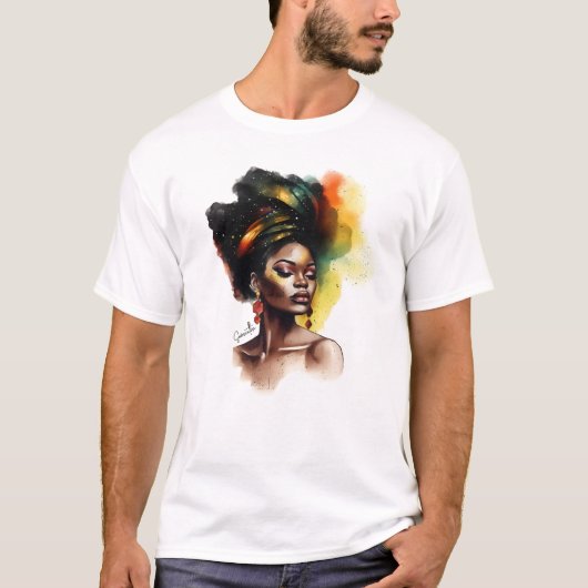 アフリカ系アメリカ人女性(2) Tシャツ (正面)