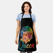 アフリカ系アメリカ人女王が強い黒人女性を教育 エプロン (着用した状態)