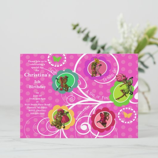 アフリカ系アメリカ人妖精の誕生日パーティー 招待状 (スタンド正面)