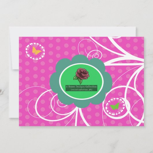 アフリカ系アメリカ人妖精の誕生日パーティー 招待状 (裏面)