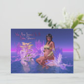 アフリカ系アメリカ人小妖精や小人のベビーシャワー妊娠 招待状 (スタンド正面)