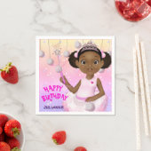 アフリカ系アメリカ人少女フェアリープリンセスバレリーナ スタンダードカクテルナプキン (インサイチュ)