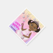 アフリカ系アメリカ人少女フェアリープリンセスバレリーナ スタンダードカクテルナプキン (角)