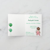 アフリカ系アメリカ人少女ベビーシャワーグリーティングカード 招待状 (内部)