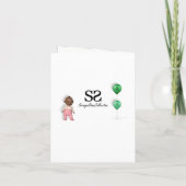 アフリカ系アメリカ人少女ベビーシャワーグリーティングカード 招待状 (裏面)