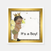 アフリカ系アメリカ人少年のまわりに赤ちゃんシャワー スタンダードカクテルナプキン (正面)