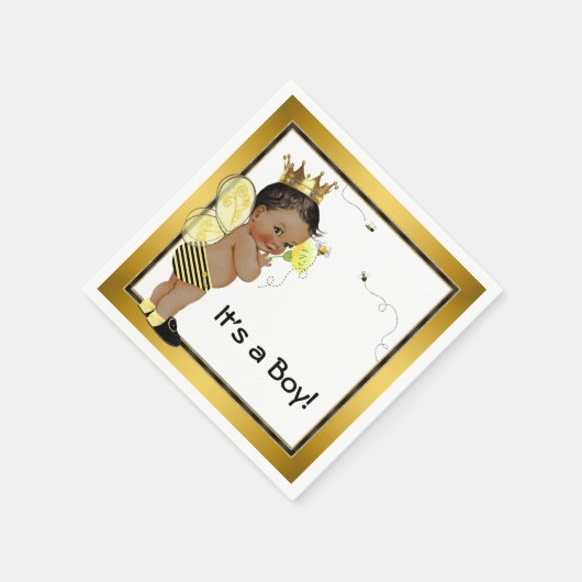 アフリカ系アメリカ人少年のまわりに赤ちゃんシャワー スタンダードカクテルナプキン (角)