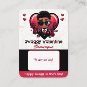 アフリカ系アメリカ人少年教室バレンタインキャンディ エンクロージャーカード (正面)