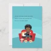 アフリカ系アメリカ人少年映画ナイトスリープバーパーティー 招待状 (裏面)