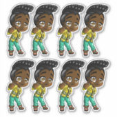 アフリカ系アメリカ人少年 シール (正面)