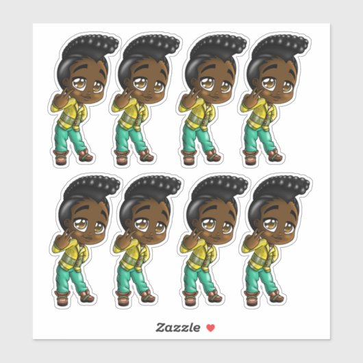 アフリカ系アメリカ人少年 シール (シート)