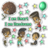 アフリカ系アメリカ人少年 シール (正面)