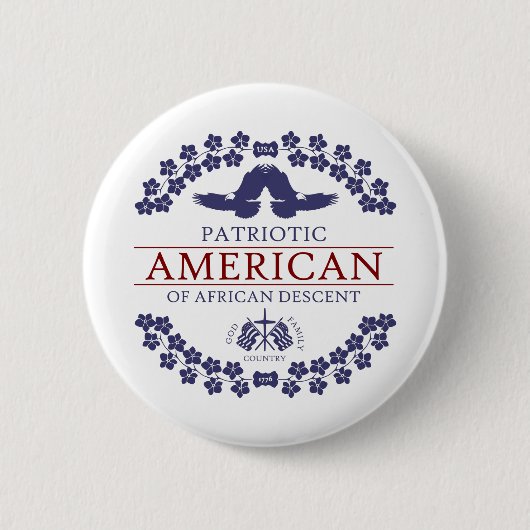 アフリカ系アメリカ人愛国者 缶バッジ (正面)