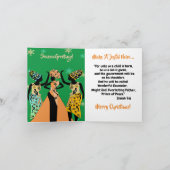 アフリカ系アメリカ人感動的クリスチャン・クリスマス シーズンカード (内部)