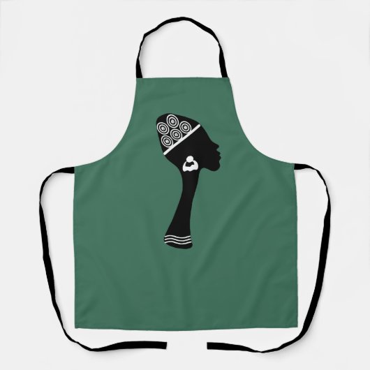 アフリカ系アメリカ人抽象芸術ポートレート エプロン (正面)