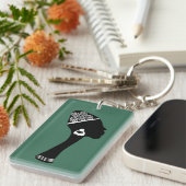 アフリカ系アメリカ人抽象芸術ポートレート キーホルダー (正面右)