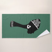 アフリカ系アメリカ人抽象芸術ポートレート バスタオル (バスタオル)