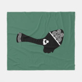 アフリカ系アメリカ人抽象芸術女性プロフィール フリースブランケット (正面(横))