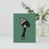 アフリカ系アメリカ人抽象芸術女性プロフィール ポストカード (スタンド正面)