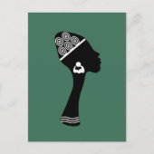 アフリカ系アメリカ人抽象芸術女性プロフィール ポストカード (正面)