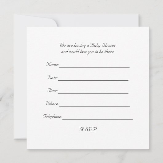 アフリカ系アメリカ人招待状とのベビーシャワー小妖精や小人 招待状 (裏面)