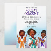 アフリカ系アメリカ人歌手のホリデー 招待状 (正面/裏面)