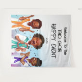 アフリカ系アメリカ人歌手の背景 タペストリー (正面(横))