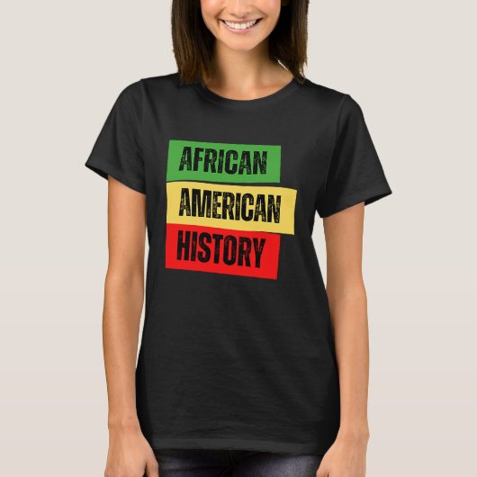 アフリカ系アメリカ人歴史黒人男性女性少年少女 Tシャツ (正面)