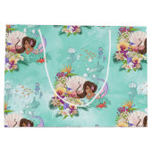 アフリカ系アメリカ人海下の人魚 ラージペーパーバッグ (裏面)