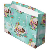 アフリカ系アメリカ人海下の人魚 ラージペーパーバッグ (裏面アングル)