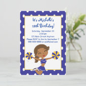 アフリカ系アメリカ人海軍金ゴールドのチアリーダーの招待状 招待状 (スタンド正面)